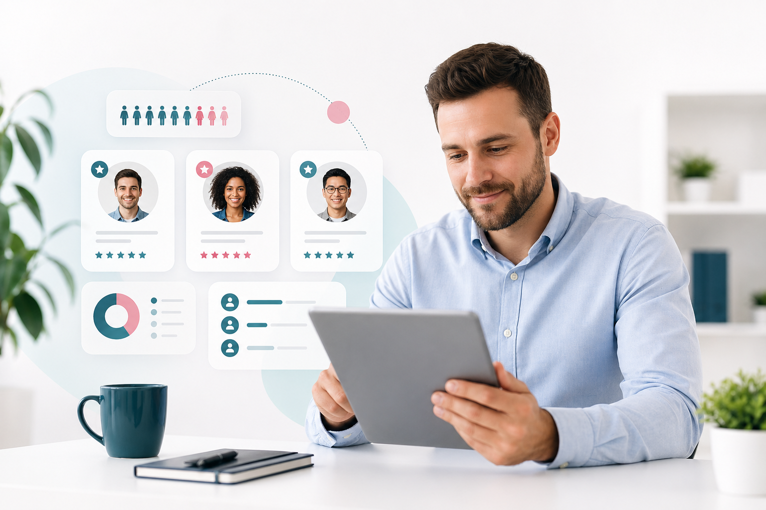 Employer reviewing trained IT candidates
